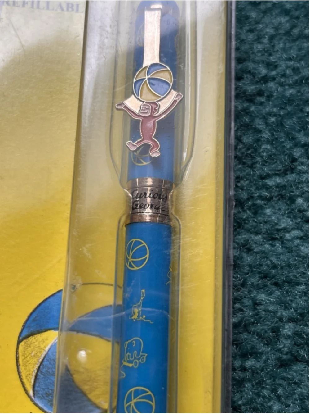 Vintage Curious George Enamel Ball Point Pen Stylus Black Ink Refillable New NIP